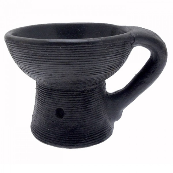 Bruciatore rigato con manico in terracotta per resine in grani