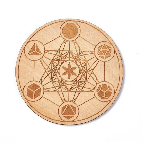 Base in legno Metatron, naturale, diametro 10 cm