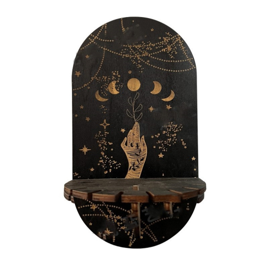 Supporto in legno Moon, nero