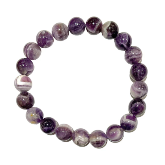 Bracciale ametista bandata 0,8 cm taglia uomo