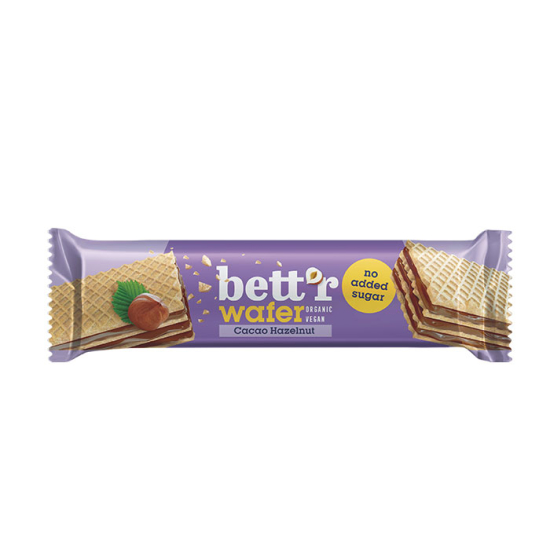 Bett'r Wafer di Farro con crema Nocciola e Cacao - senza zuccheri aggiunti - BIO