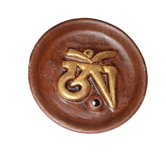Bruciaincenso in terracotta rotondo con OHM