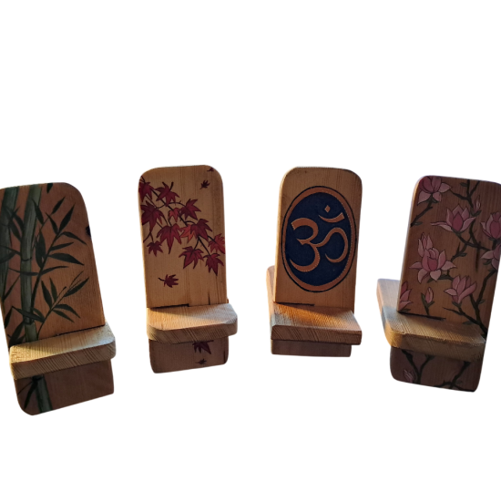 Porta telefono in legno dipinto