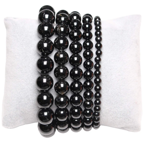 Bracciale Tormalina nera  1 cm qualità A