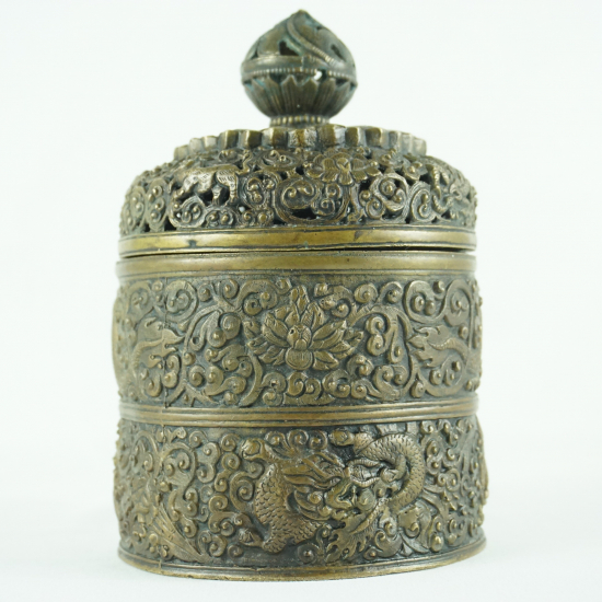 Contenitore cilindrico in bronzo