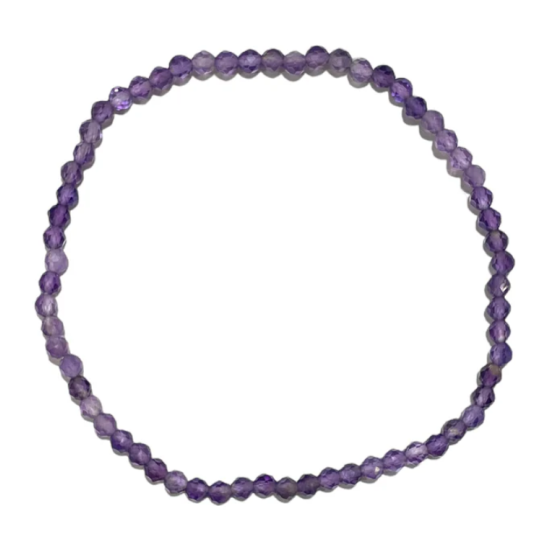 Bracciale Sfaccettato Ametista AA 3 mm