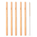 Cannucce di bambù riutilizzabili con spazzolina per la pulizia, 5 pz. – Sattva