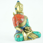 Buddha in ottone con pietre