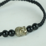 Bracciale in corda nero con Buddha