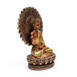 Buddha della rassicurazione con aura e trono