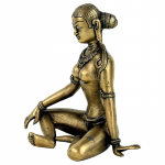 Statua di Parvati monocromatica in ottone