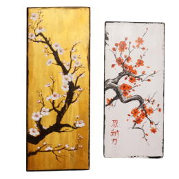 Pannello dipinto a mano fiori di pruno