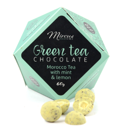 Praline al cioccolato "Green Tea Chocolate", 60 grammi Menta e Limone