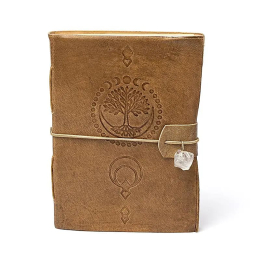 Taccuino Albero della vita con cristallo di rocca e copertina in similpelle
