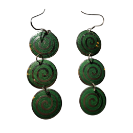 Orecchini verdi a spirale