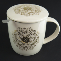 Mug infusore Mandala bianco