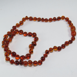 Collana ambra color cognac