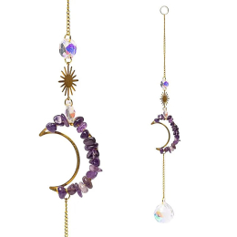 Cattura-sole con luna di ametista e sfera di cristallo