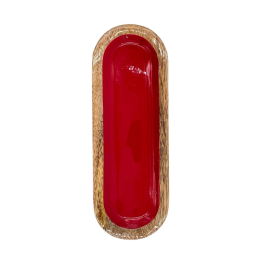 Bruciatore CENERESTOP per incensi colore ROSSO in legno di mango