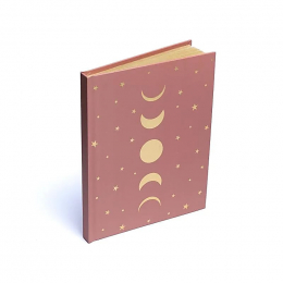 Quaderno fasi lunari e stelle rosa antico