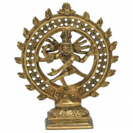 Shiva Nataraja ottone anello doppio color oro