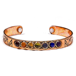 Braccialetto 7 minerali Chakra rame magnetico