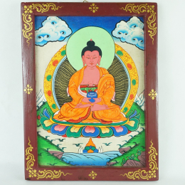 Quadro dipinto su legno Buddha