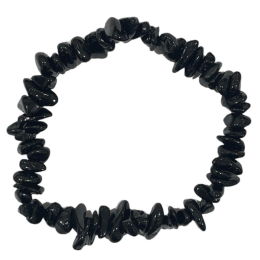 Braccialetto chips Tormalina nera elastico