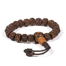 Mala/braccialetto in Rudraksha 21 grani lucidati