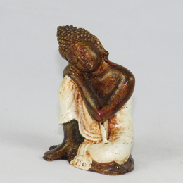 Statua buddha pensante bianco