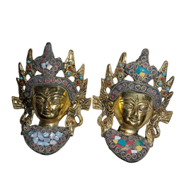 Volto Tara in metallo con pietre