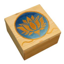 Scatola in legno con loto