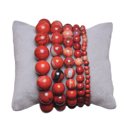 Bracciale diaspro rosso 0.8 cm