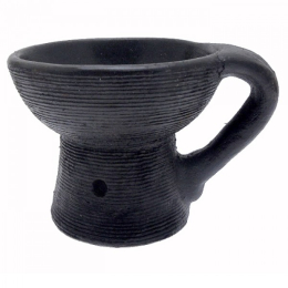 Bruciatore rigato con manico in terracotta per resine in grani