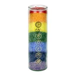 Candela dei 7 chakra con oli essenziali