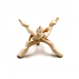 Supporto 3 gambe per conchiglia abalone in legno bianco