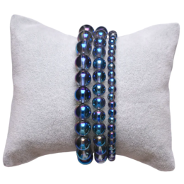 Bracciale quarzo aura blu 0,6 cm