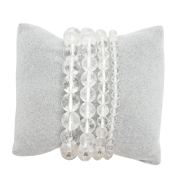 Bracciale cristallo di rocca con inclusioni 0,4 cm