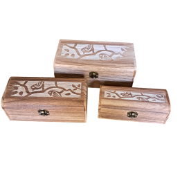 Scatola in legno bauletto con decori media