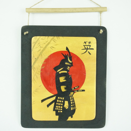 Pannello con Samurai sfondo oro