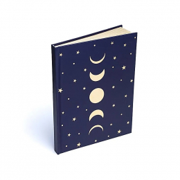 Quaderno fasi lunari e stelle blu scuro