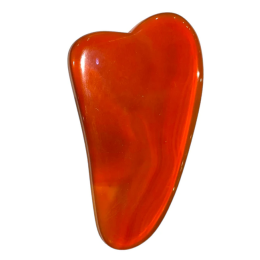 Massaggiatore Gua Sha in Agata corniola a forma di cuore