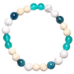 Braccialetto Apatite Blu, Howlite, Magnesite, Amazzonite 0,6 cm