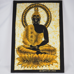Batik Buddha giallo con intelaiatura
