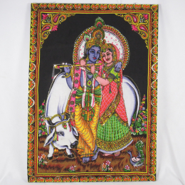 Batik indiano con pailettes Krishna